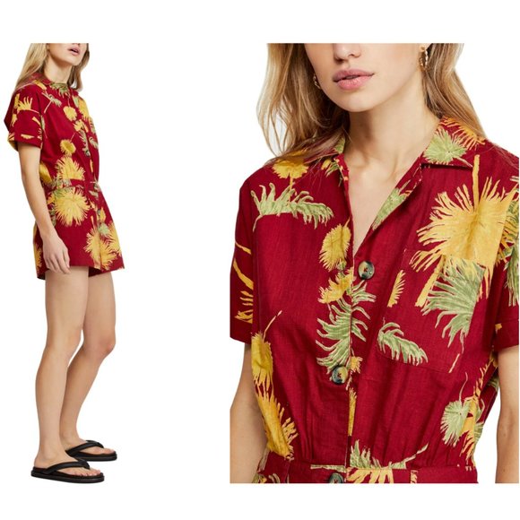 Free People - Red Malibu Romper - Picture 2 of 4